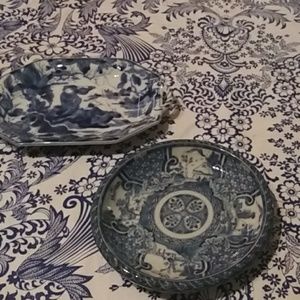 Blue and White Unique Asian plates